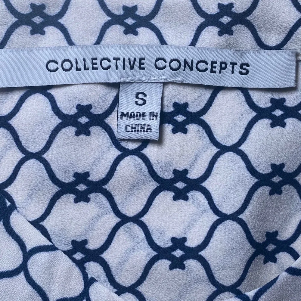 Collective Concepts Womens Navy White Geometric Boho Tassel Mini Dress - Picture 5 of 8